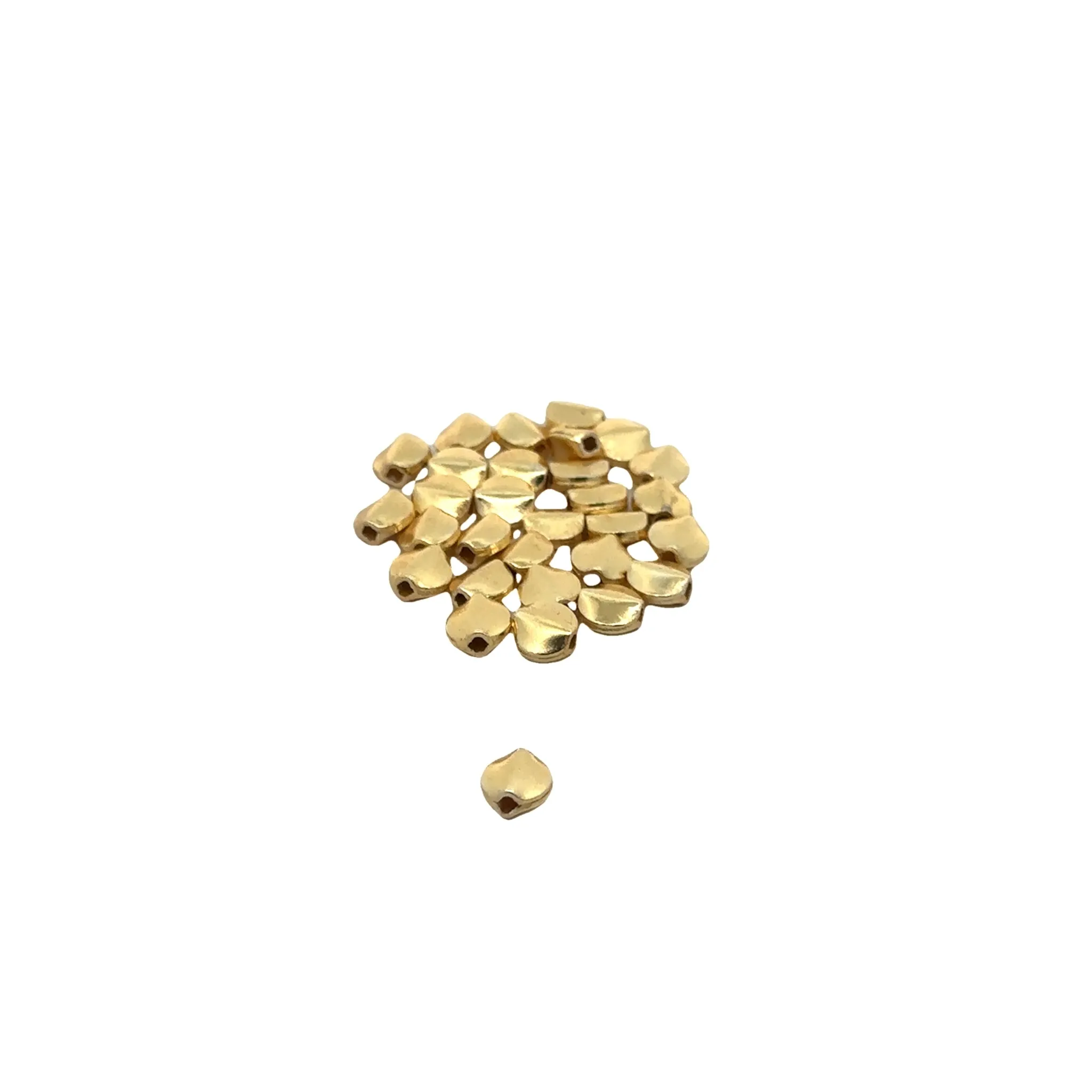 1 Strand of lentils Bead Gold Finish And Silver Plated  Sizes: 7mmX7mm (30 Bead In strand)