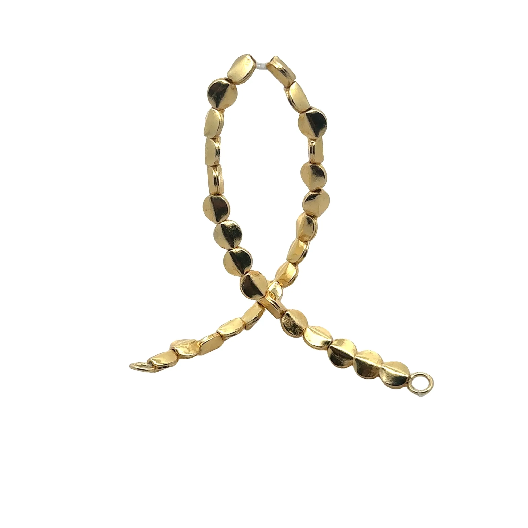 1 Strand of lentils Bead Gold Finish And Silver Plated  Sizes: 7mmX7mm (30 Bead In strand)
