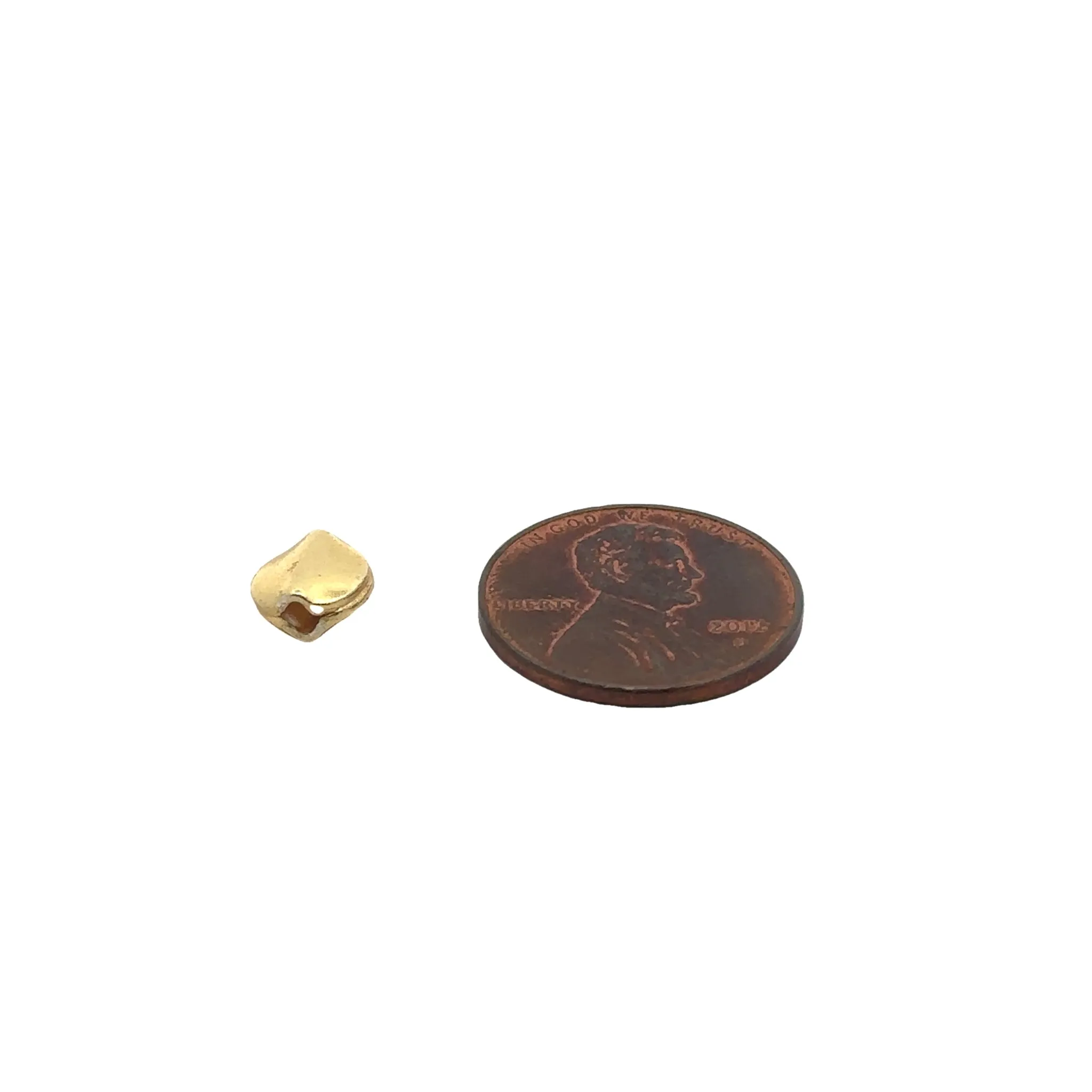 1 Strand of lentils Bead Gold Finish And Silver Plated  Sizes: 7mmX7mm (30 Bead In strand)