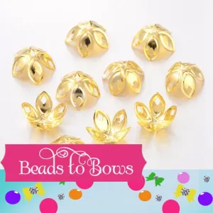 18mm Gold Flower Bead Cap, 18mm Gold Tone Flower Bead Cap, Findings, Jewelry Findings, Beading Supply
