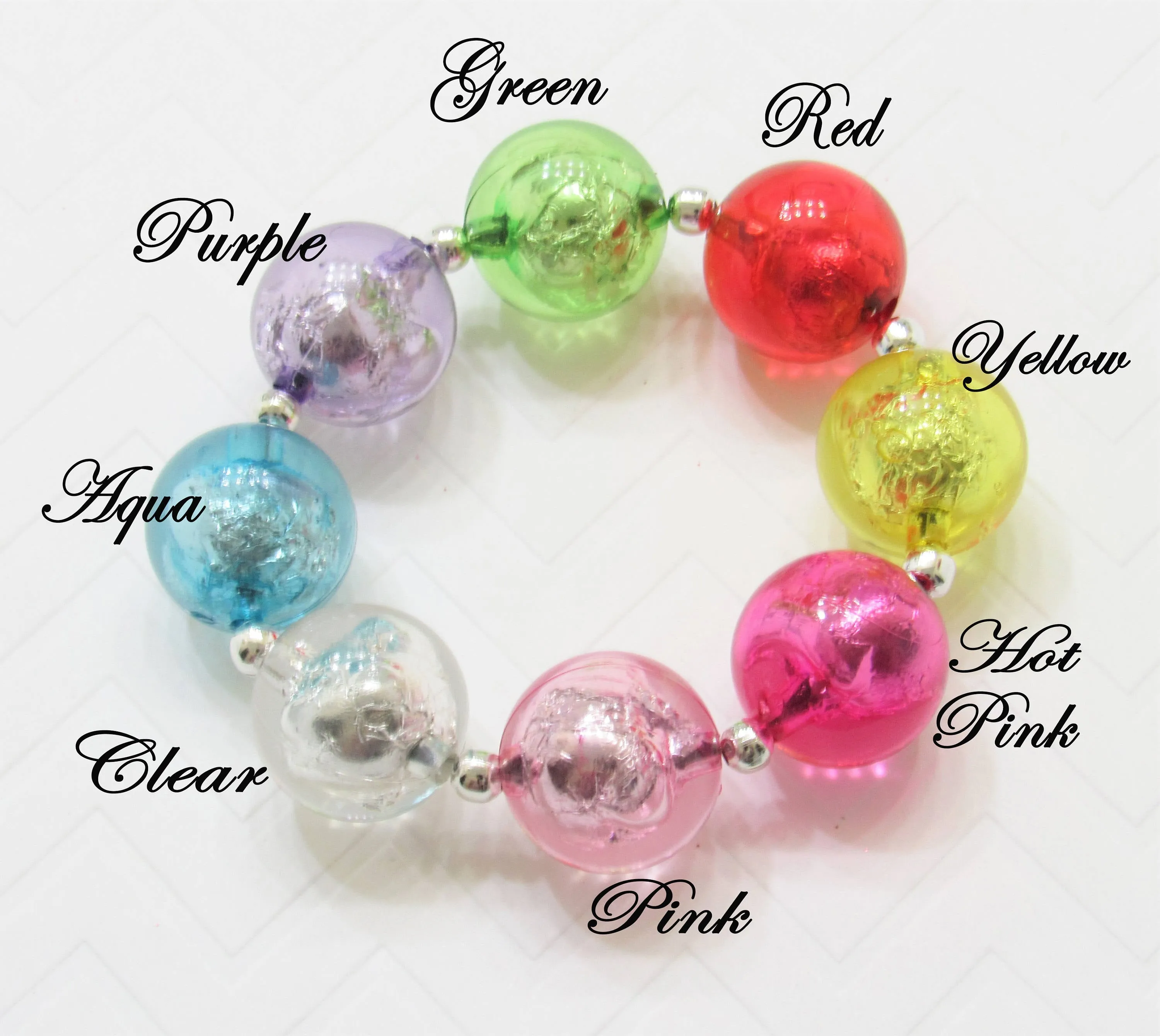 20mm Hot Pink Foil Beads, Bubblegum Bead In A Bead, Chunky Foil Bead, Chunky Bubblegum Necklace Bead Supply, Jewelry Supply