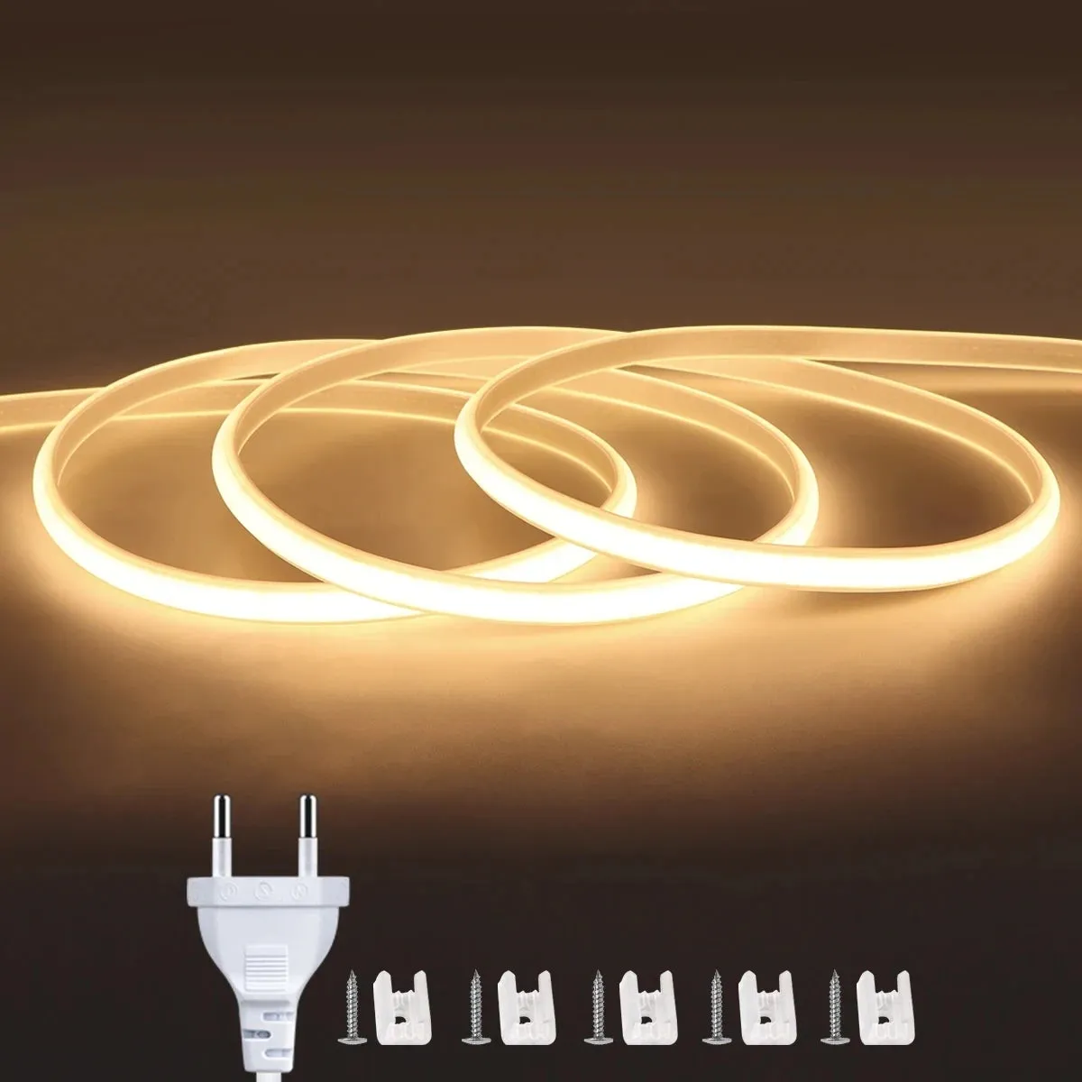 220V High Brightness Waterproof COB LED Strip