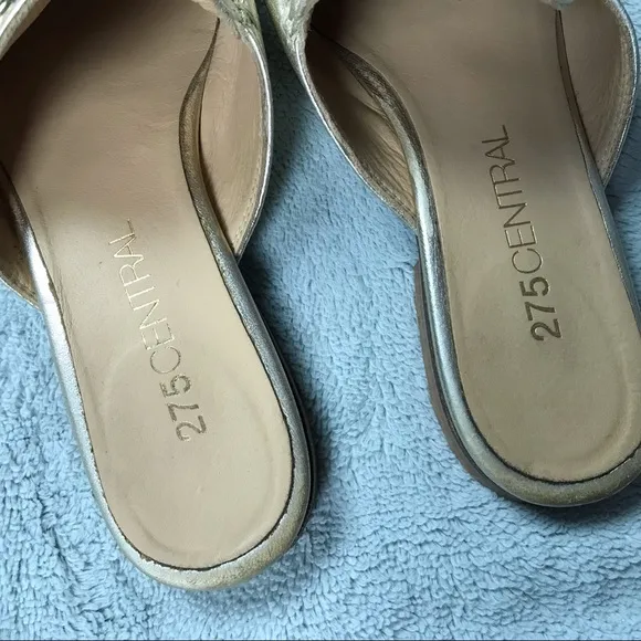 275 Central Gold 784 Leather Horsebit Mule Slide
