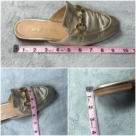 275 Central Gold 784 Leather Horsebit Mule Slide