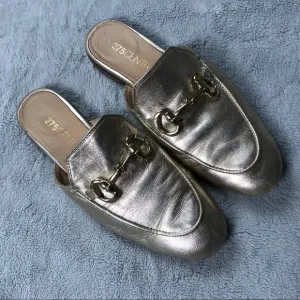 275 Central Gold 784 Leather Horsebit Mule Slide