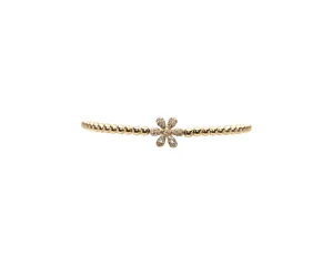 3mm Signature Bracelet With 14K Diamond Flower Bead