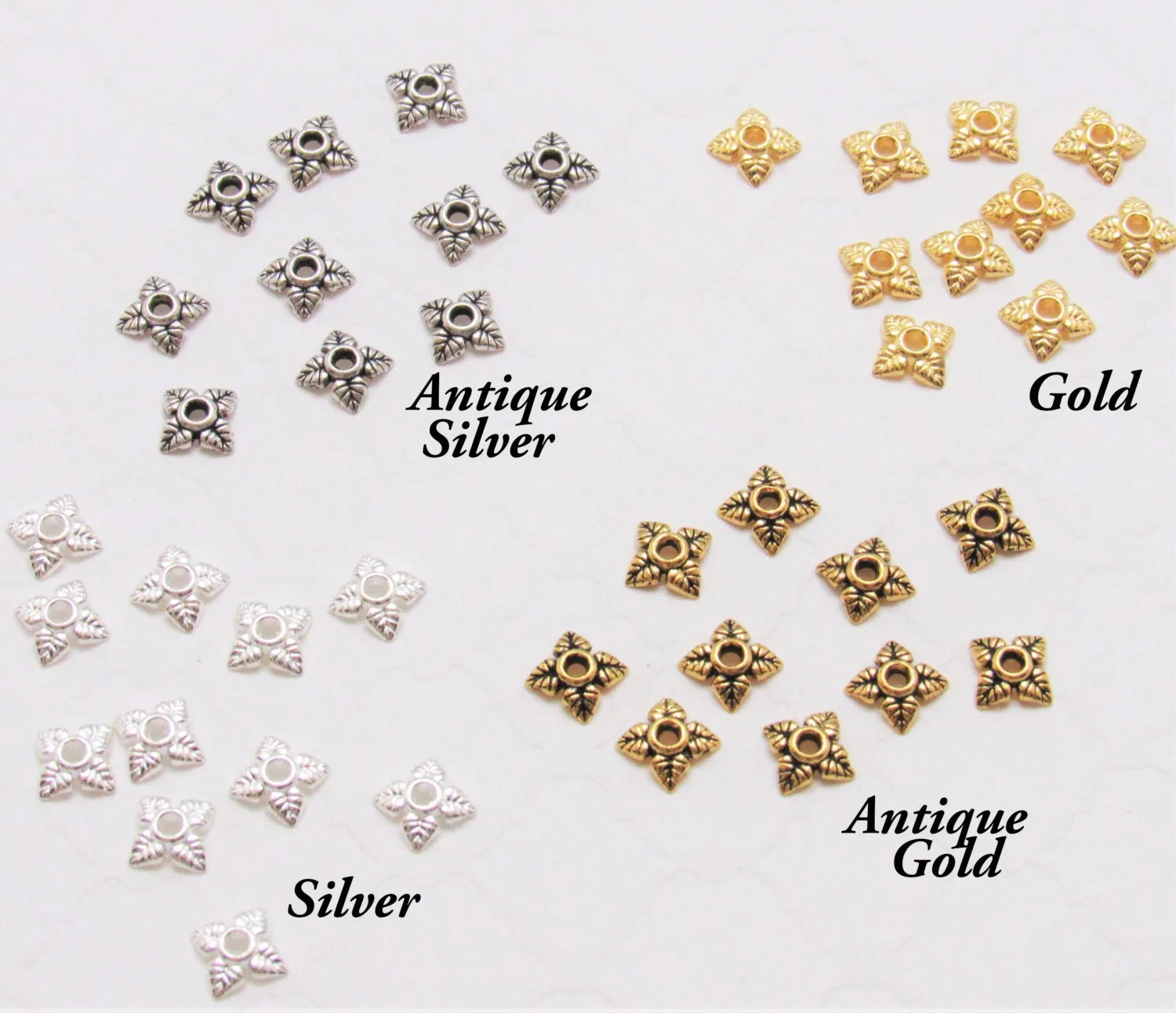 50 Ct. Tibetan Style 6mm Flower Bead Caps, Flower Bead Cap, Beading Supply, Cadmium Free & Lead Free, Gold, Silver Tone Antique Silver, Gold