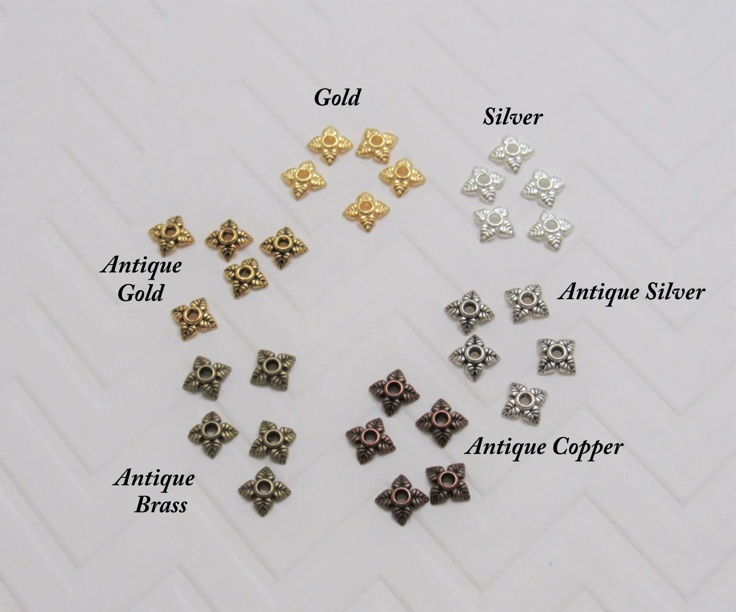 50 Ct. Tibetan Style 6mm Flower Bead Caps, Flower Bead Cap, Beading Supply, Cadmium Free & Lead Free, Gold, Silver Tone Antique Silver, Gold