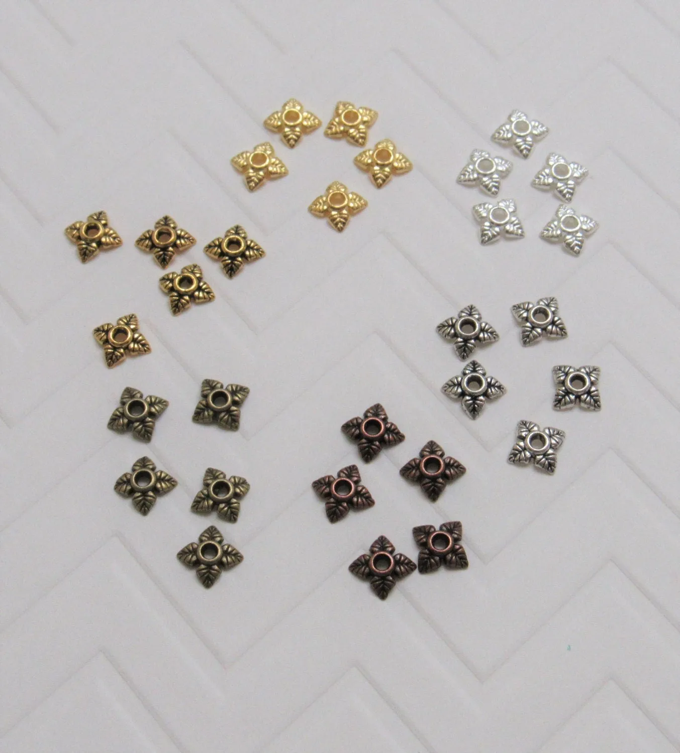 50 Ct. Tibetan Style 6mm Flower Bead Caps, Flower Bead Cap, Beading Supply, Cadmium Free & Lead Free, Gold, Silver Tone Antique Silver, Gold