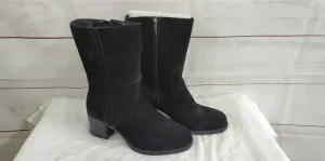 7.5W BLACK A520107 Vince Camuto Water-Repellent Mid-Shaft Suede Boots -Zelcinna