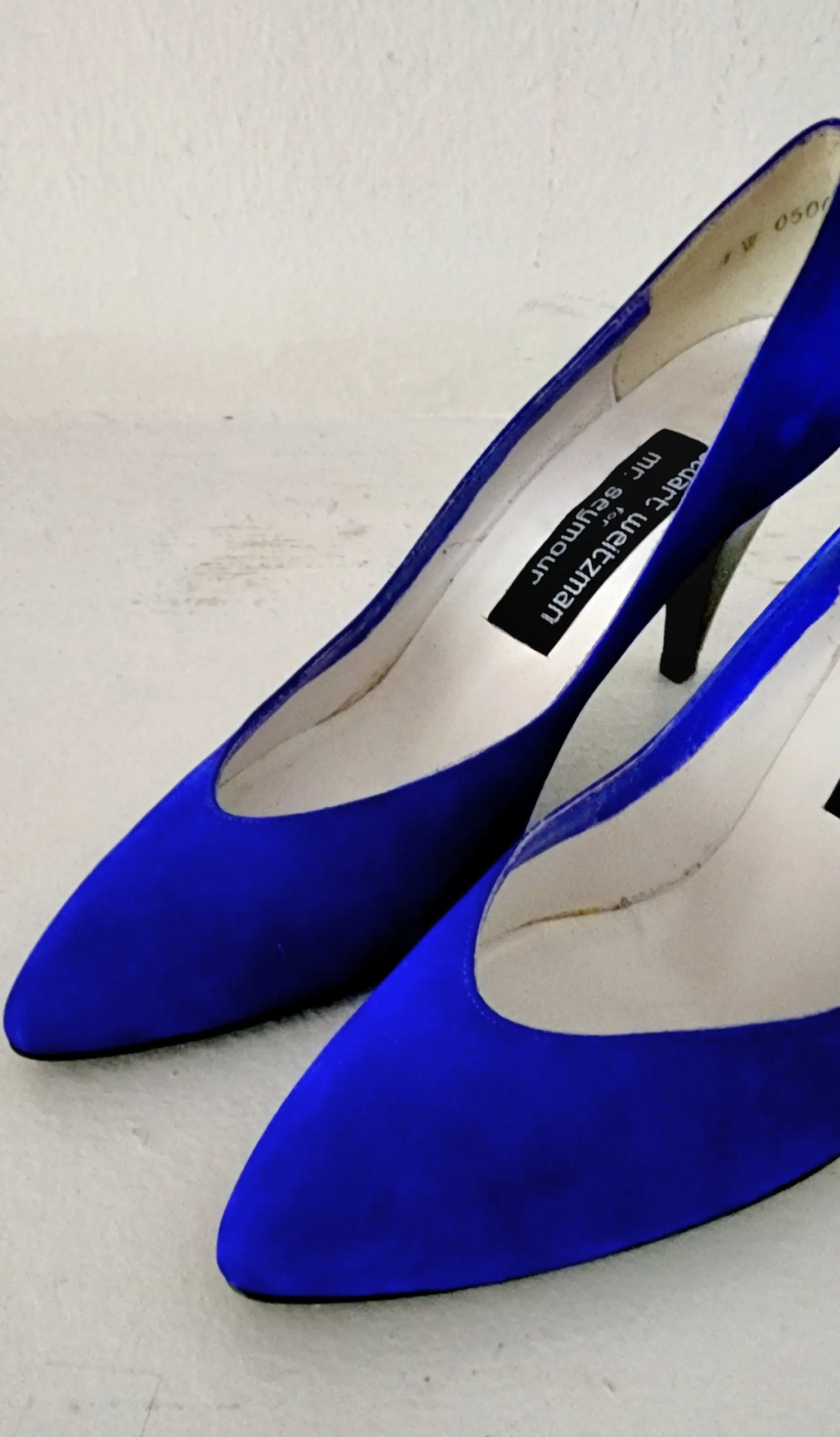 80s Blue Suede Pumps Stuart Weitzman Shoes Heels 6.5