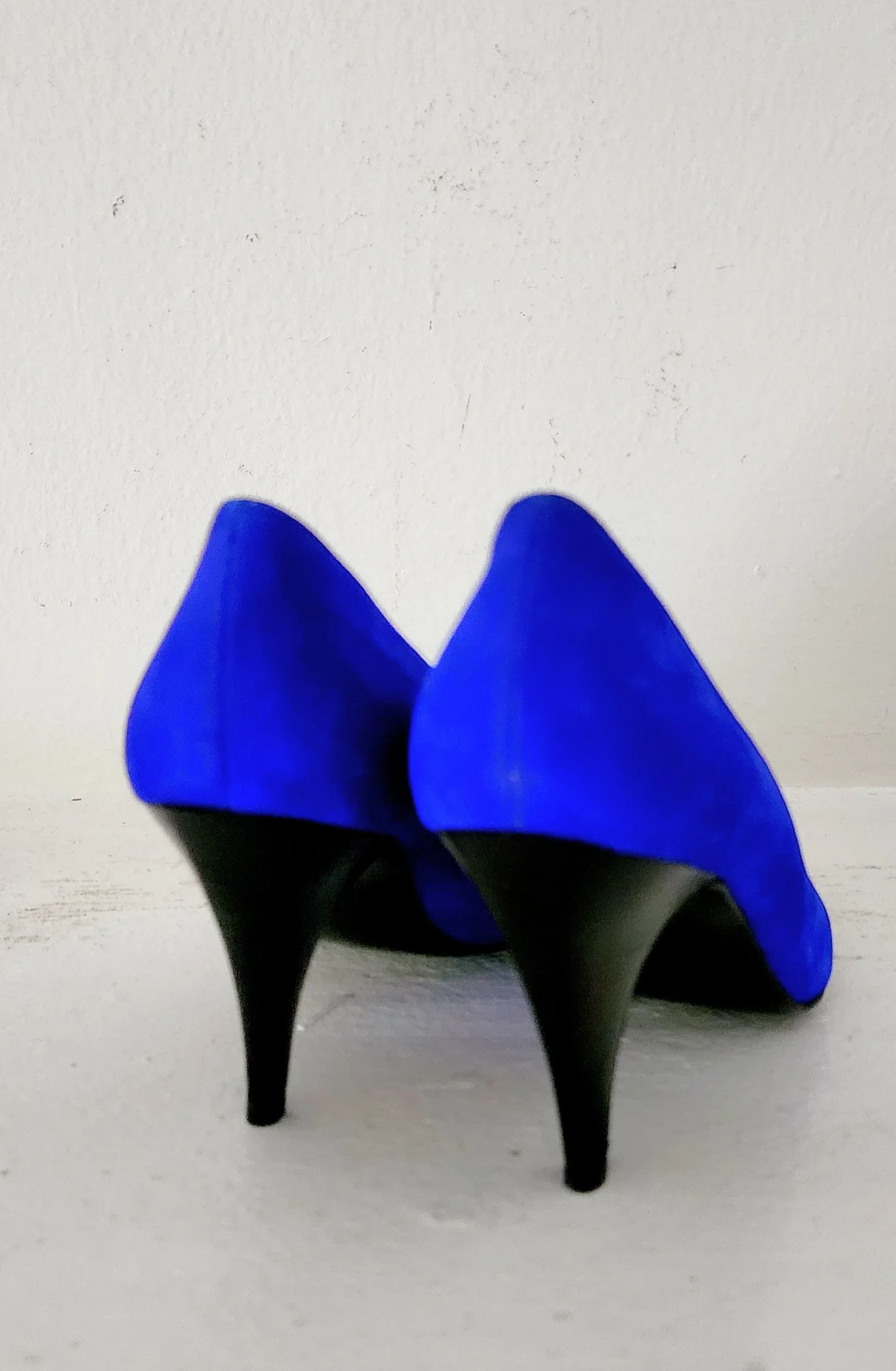 80s Blue Suede Pumps Stuart Weitzman Shoes Heels 6.5
