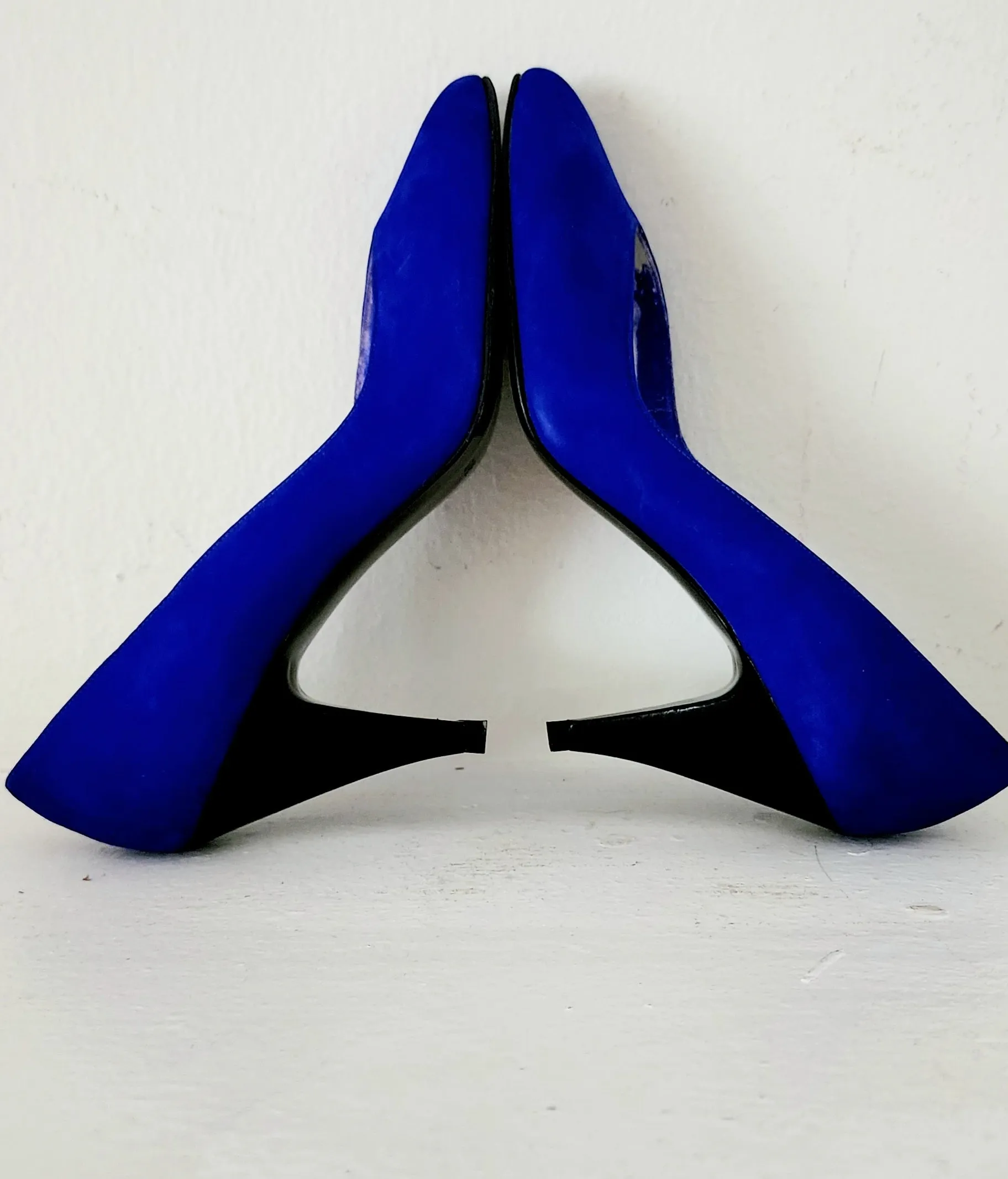 80s Blue Suede Pumps Stuart Weitzman Shoes Heels 6.5