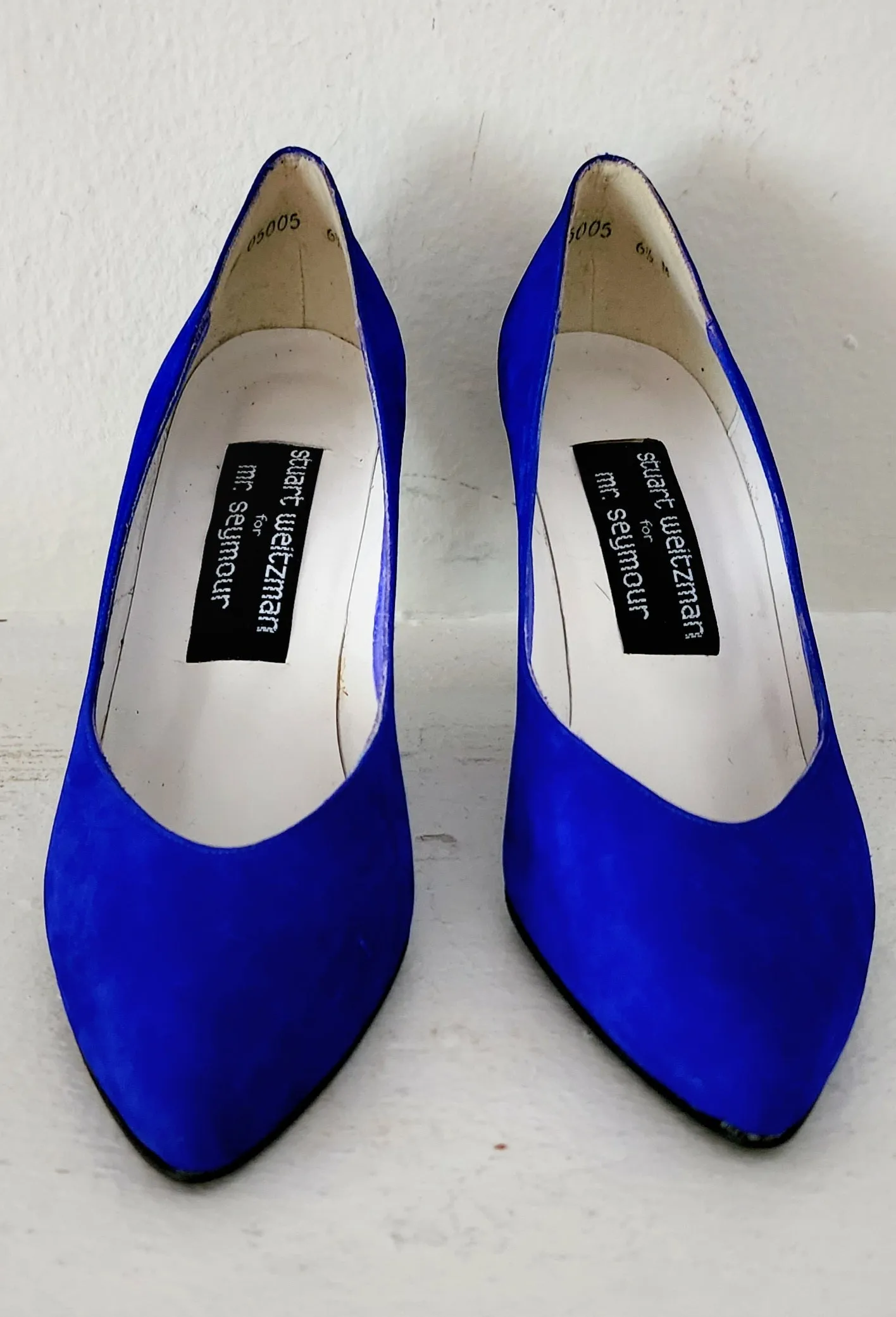 80s Blue Suede Pumps Stuart Weitzman Shoes Heels 6.5