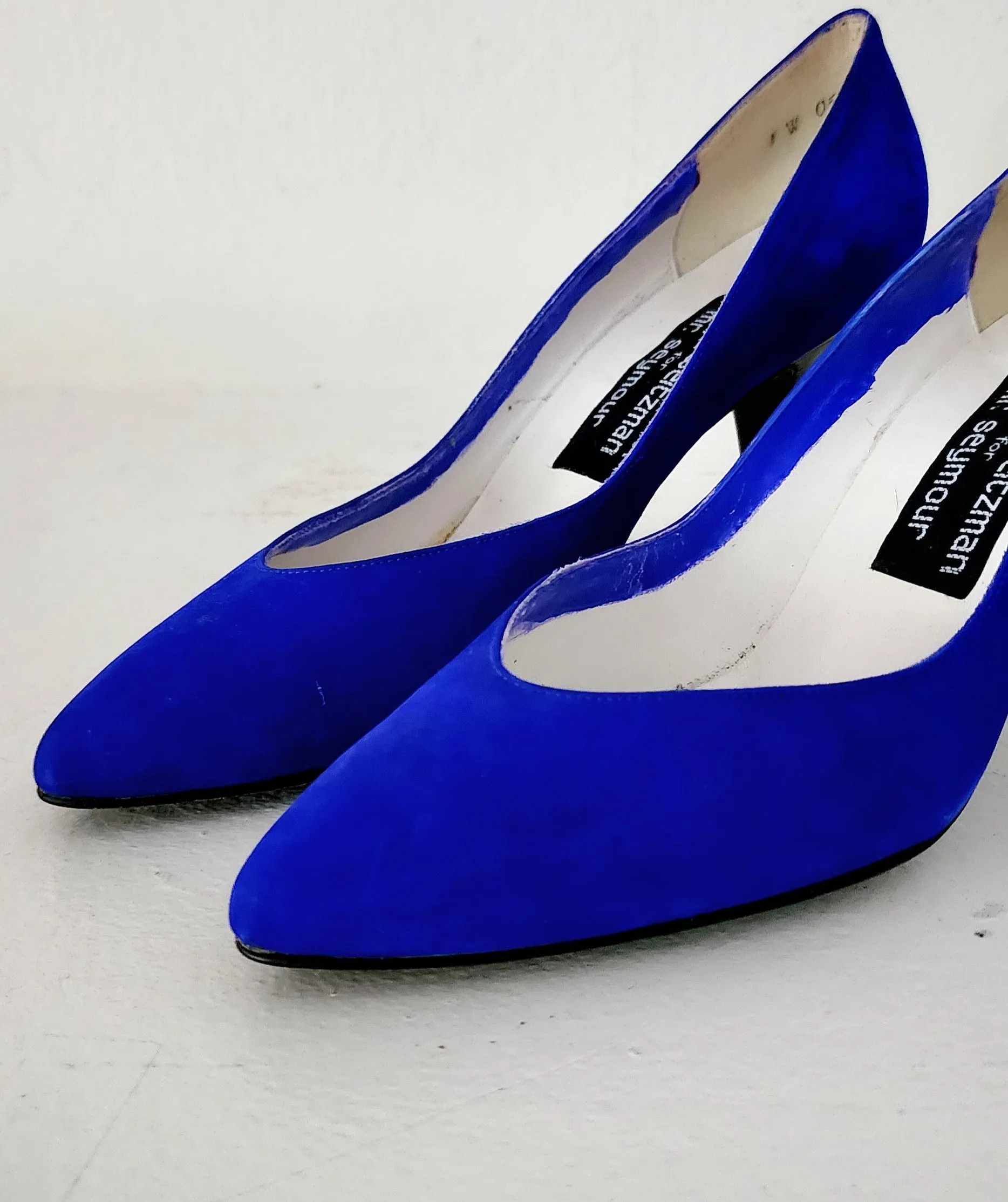 80s Blue Suede Pumps Stuart Weitzman Shoes Heels 6.5
