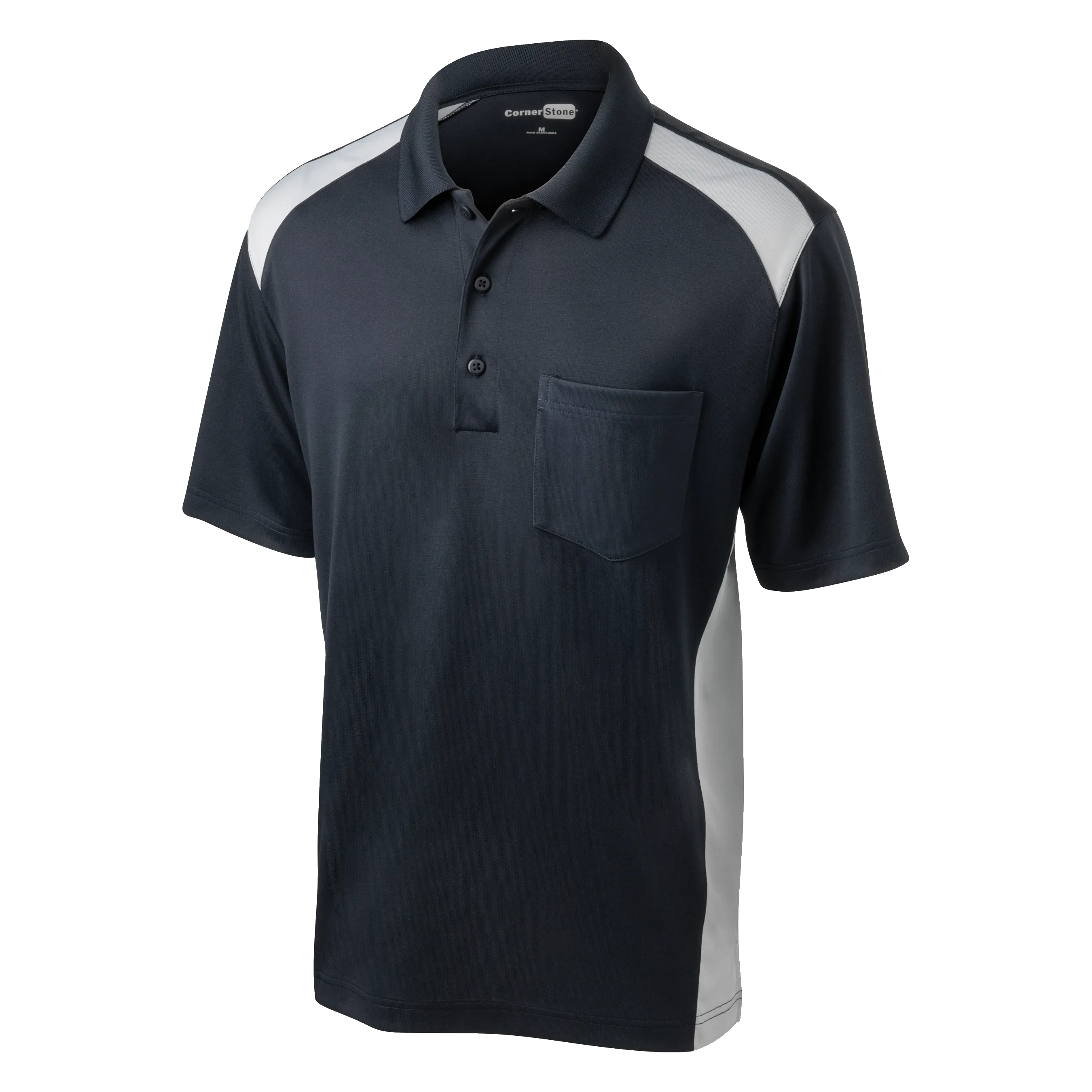 A1536M Mens Snag-Proof Colorblock Pocket Polo