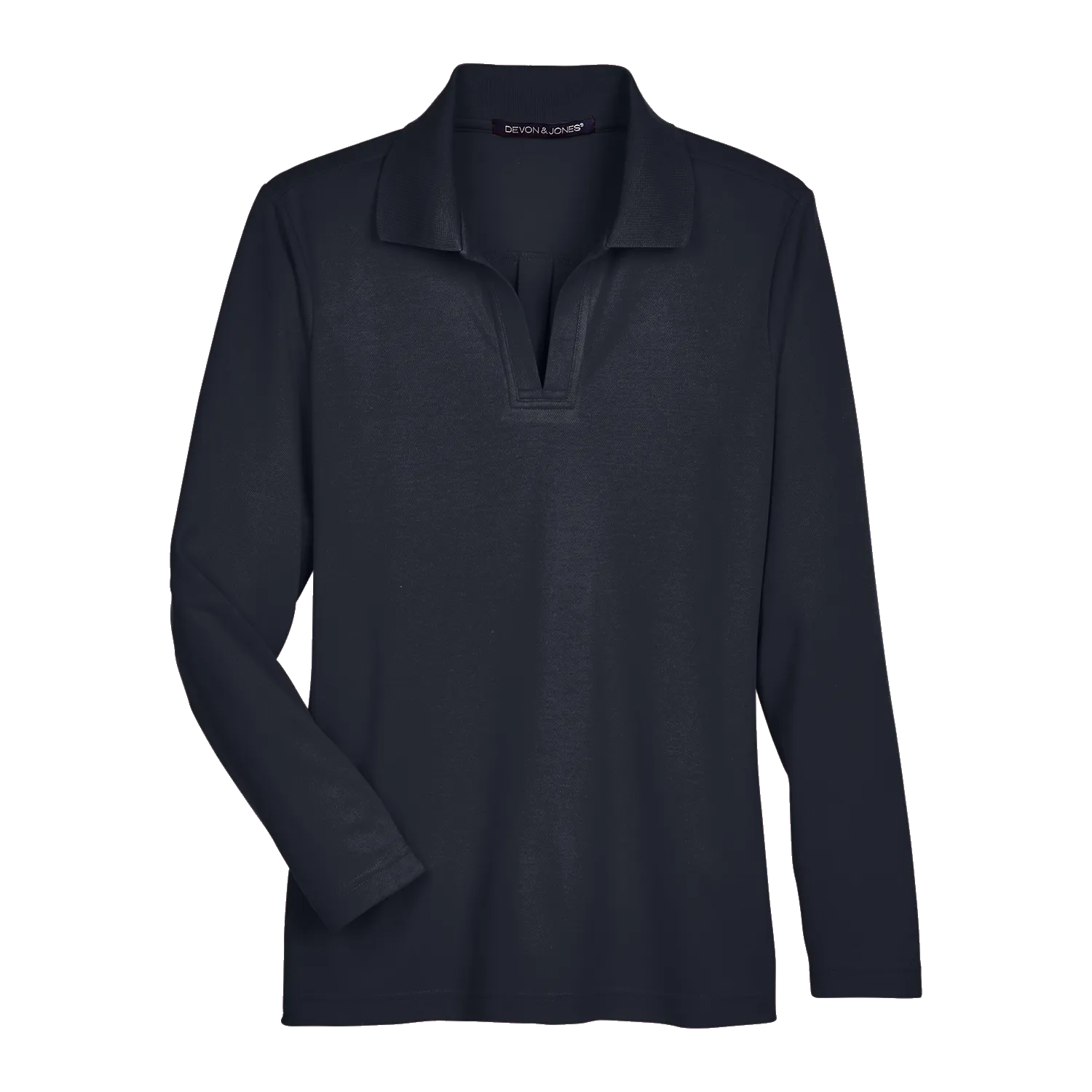 A2026W Ladies Plaited Long Sleeve Polo