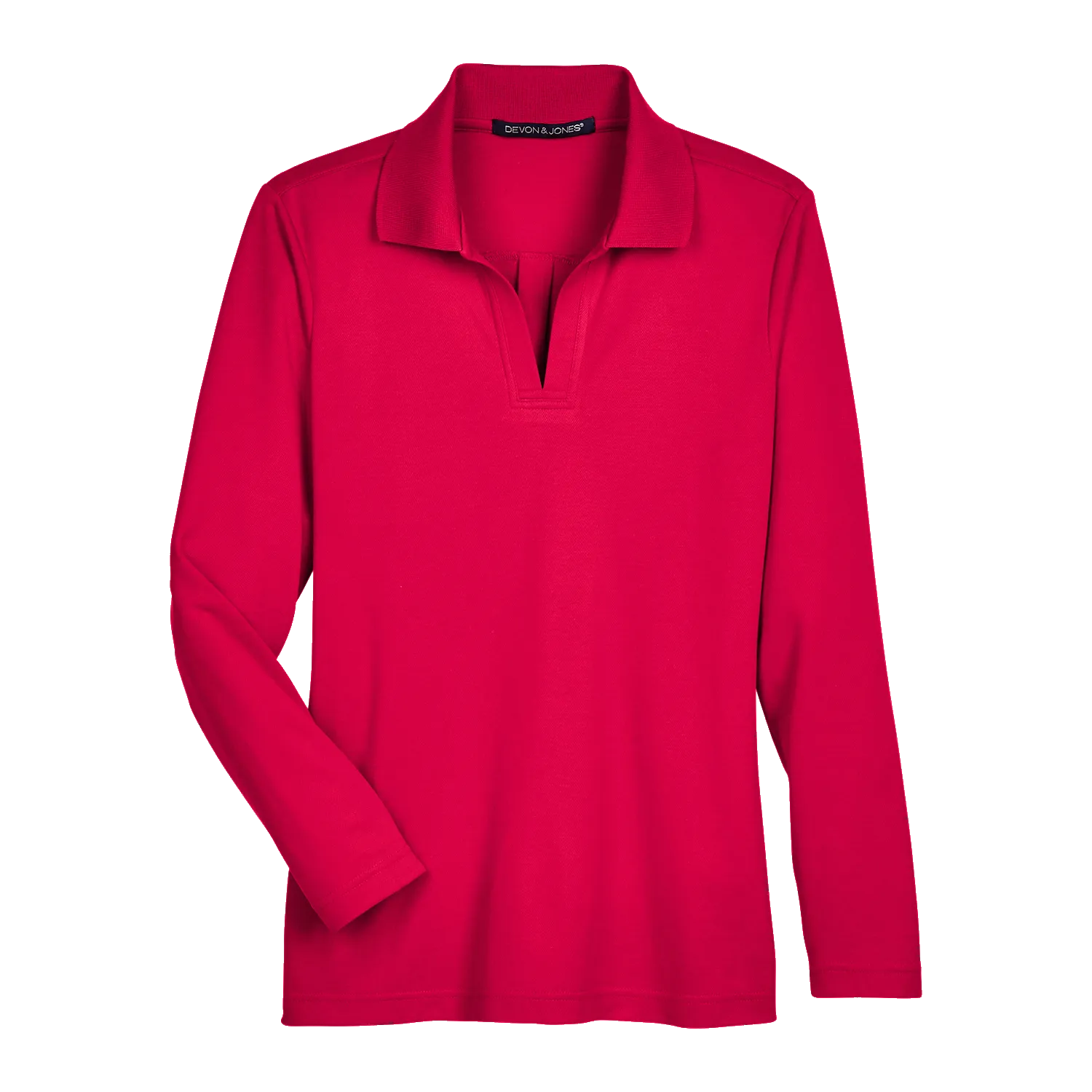 A2026W Ladies Plaited Long Sleeve Polo