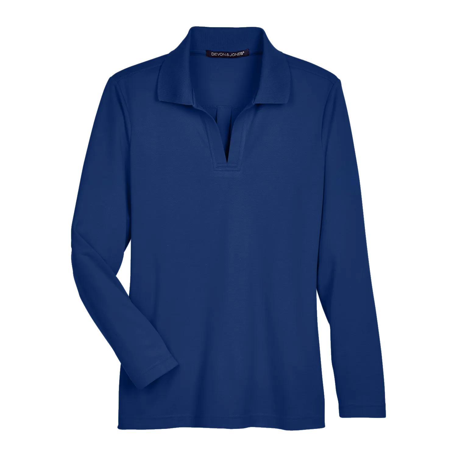 A2026W Ladies Plaited Long Sleeve Polo