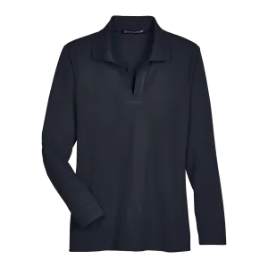 A2026W Ladies Plaited Long Sleeve Polo