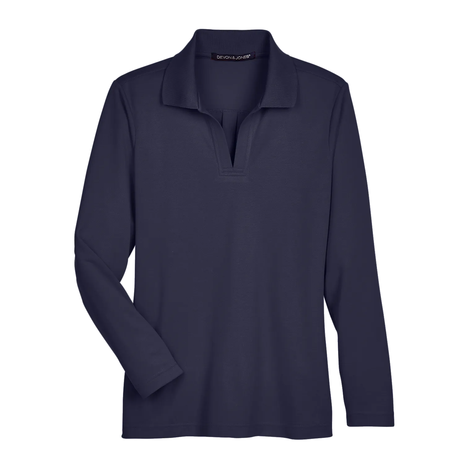 A2026W Ladies Plaited Long Sleeve Polo