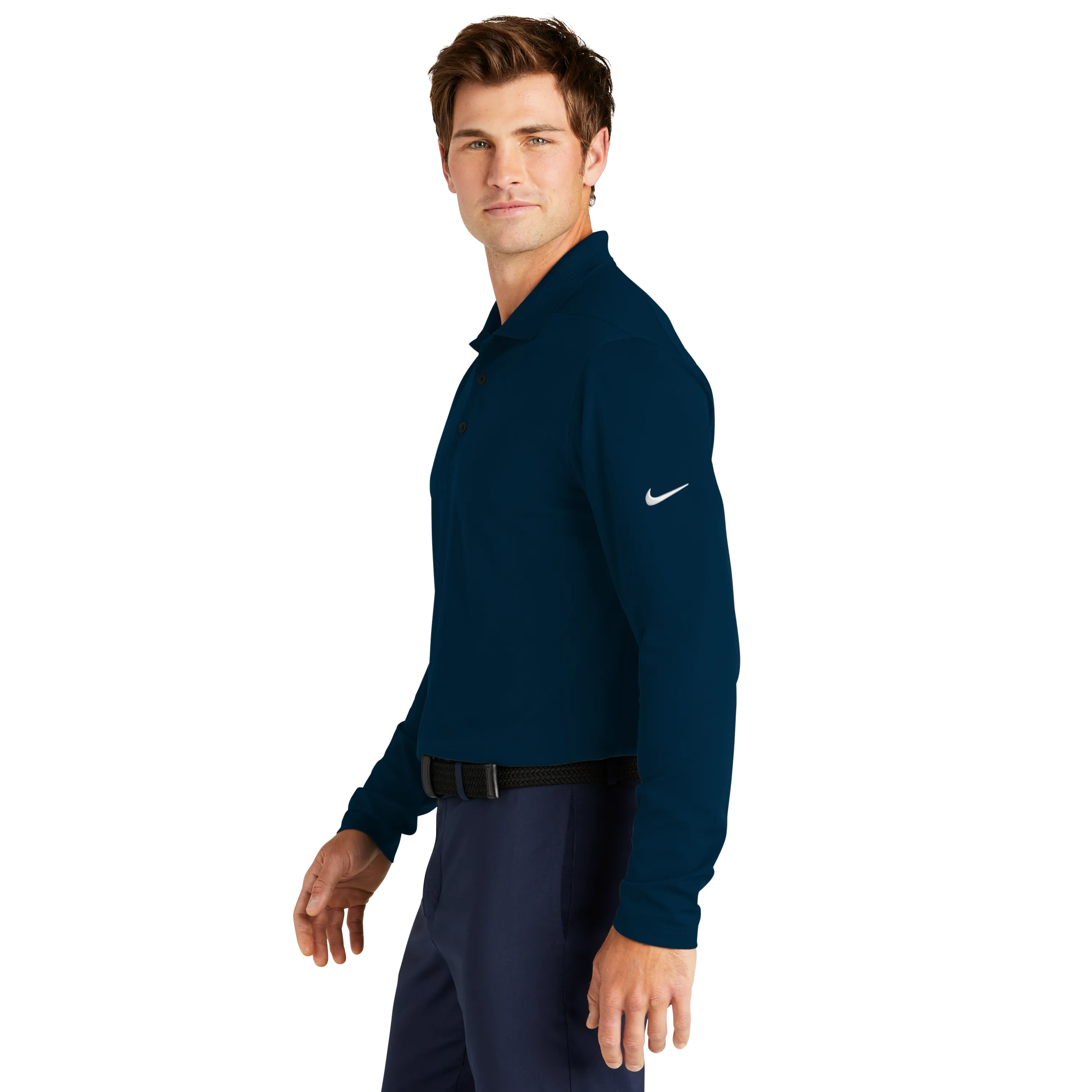A2212M Mens Dri-Fit Micro Pique 2.0 Long Sleeve Polo