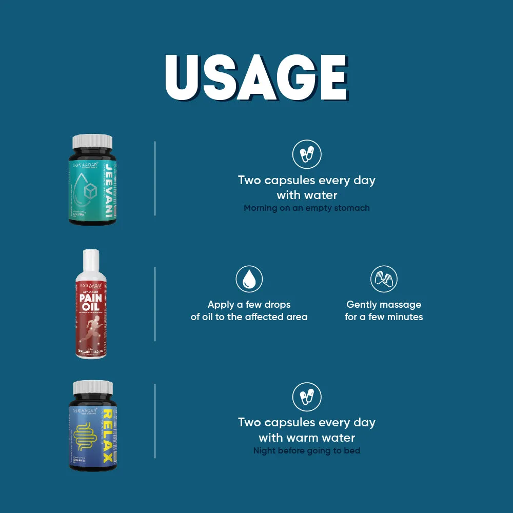 AADAR Old is Gold Combo Pack <br>  (2 x 60 Capsules   1 x 100 ml)