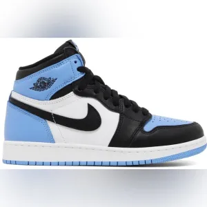 AIR JORDAN 1 RETRO HIGH OG GS “UNCTOE” BLUE/ BLACK &amp; WHITE— LITTLE BOYS 11C