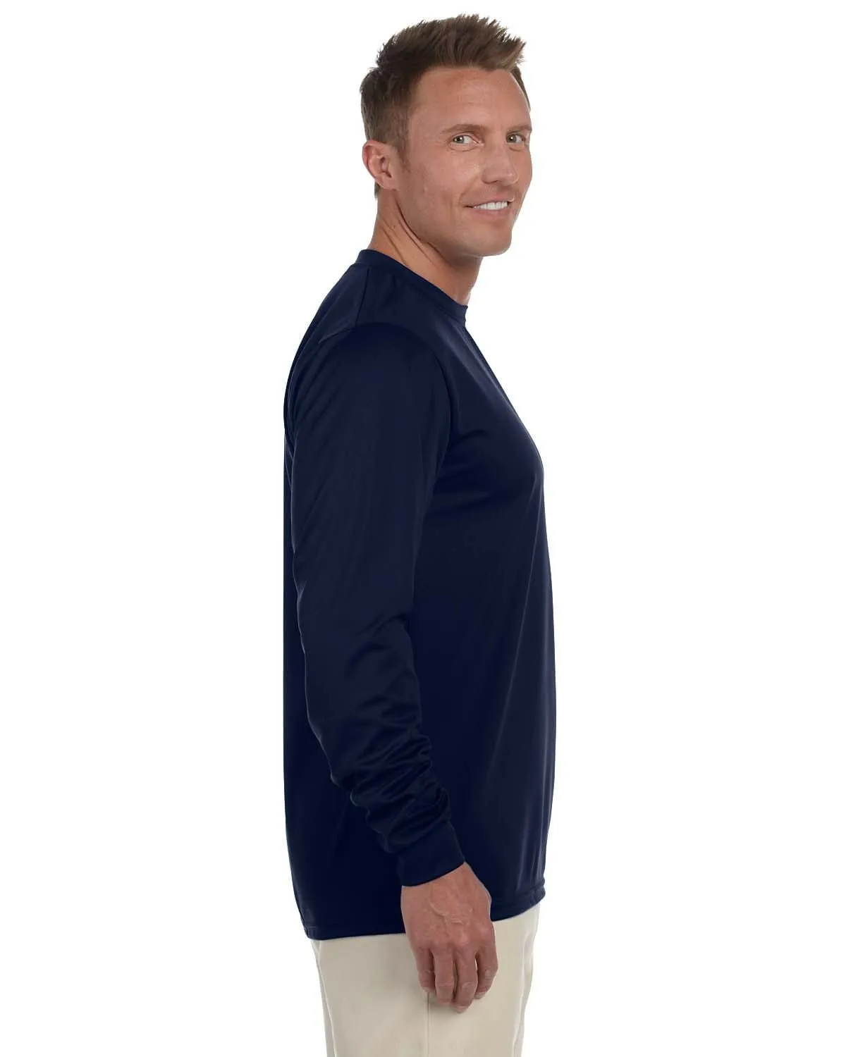 Augusta Long Sleeve Moisture Wicking T-Shirt | Navy