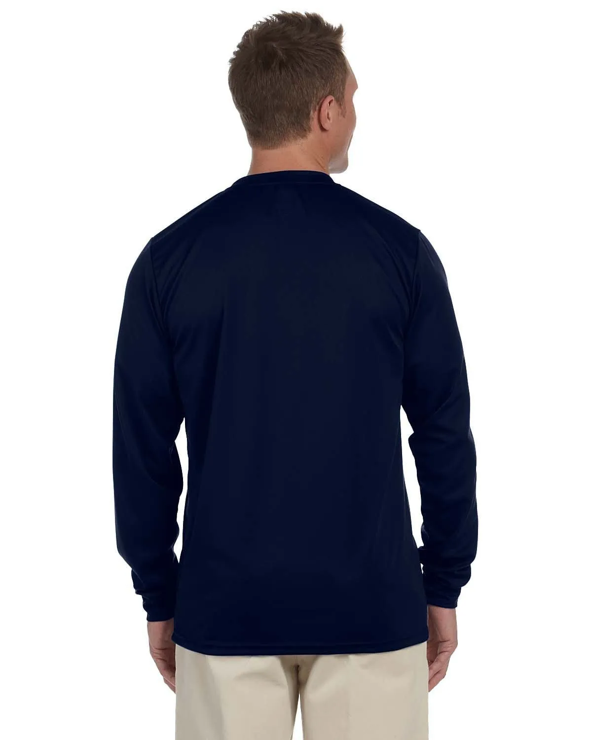 Augusta Long Sleeve Moisture Wicking T-Shirt | Navy