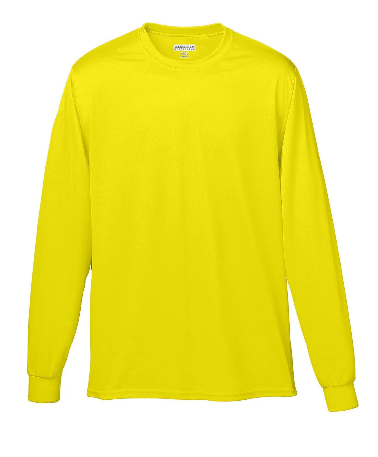 Augusta Long Sleeve Moisture Wicking T-Shirt | Power Yellow