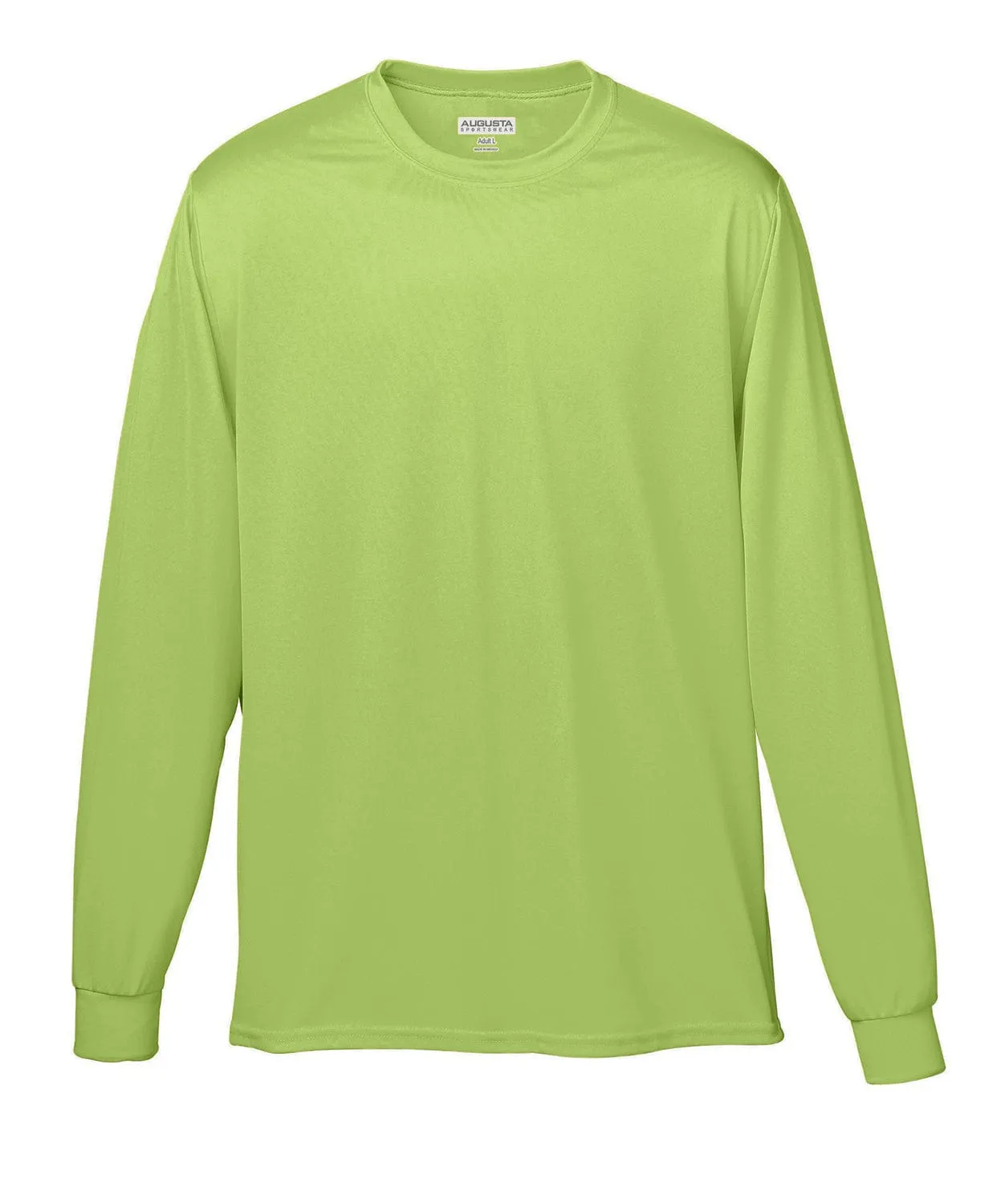 Augusta Long Sleeve Moisture Wicking T-Shirt | Safety Green