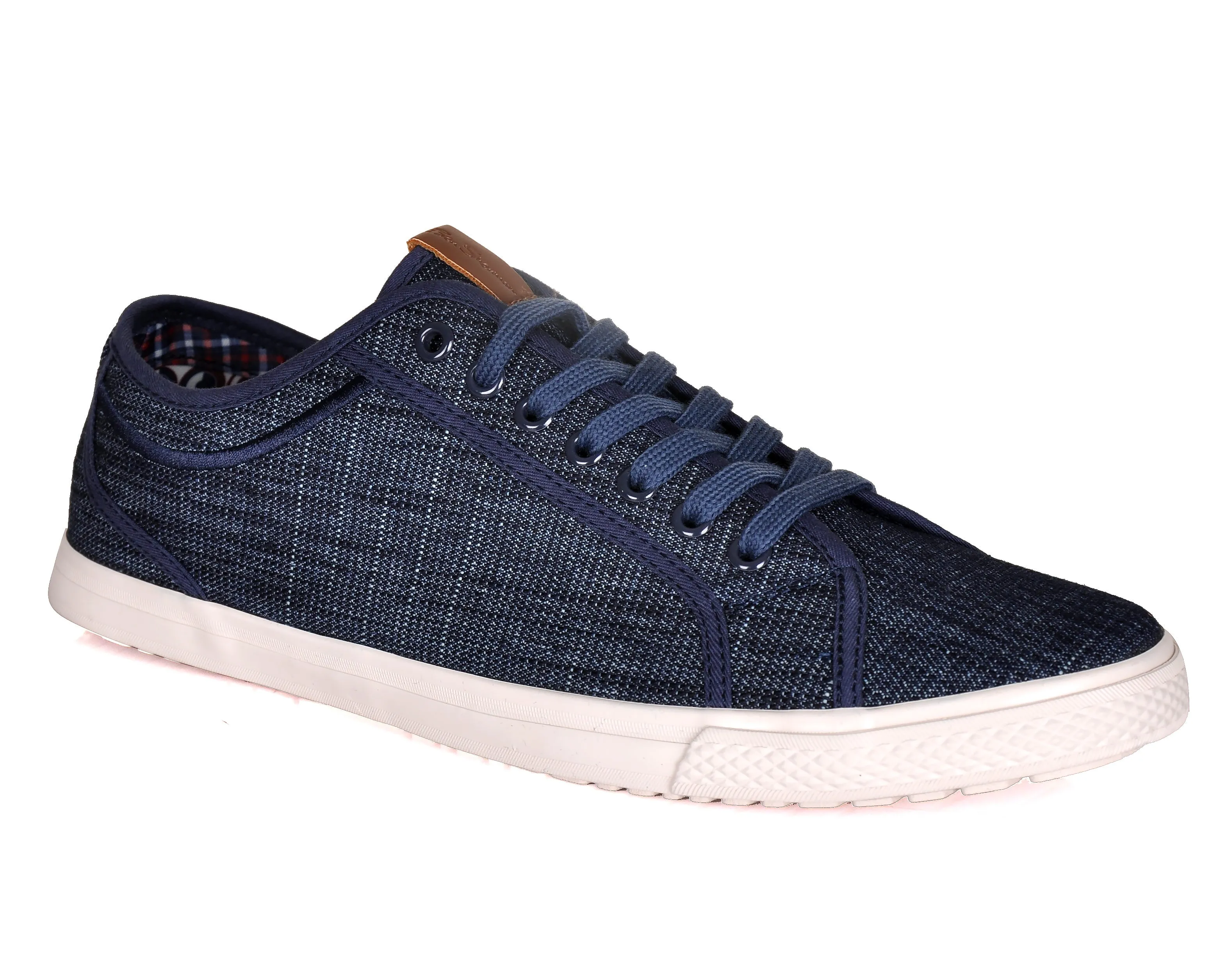 Ben Sherman Chandler LO BNM00017 Men's Denim Canvas Plaid Lifestyle Sneakers