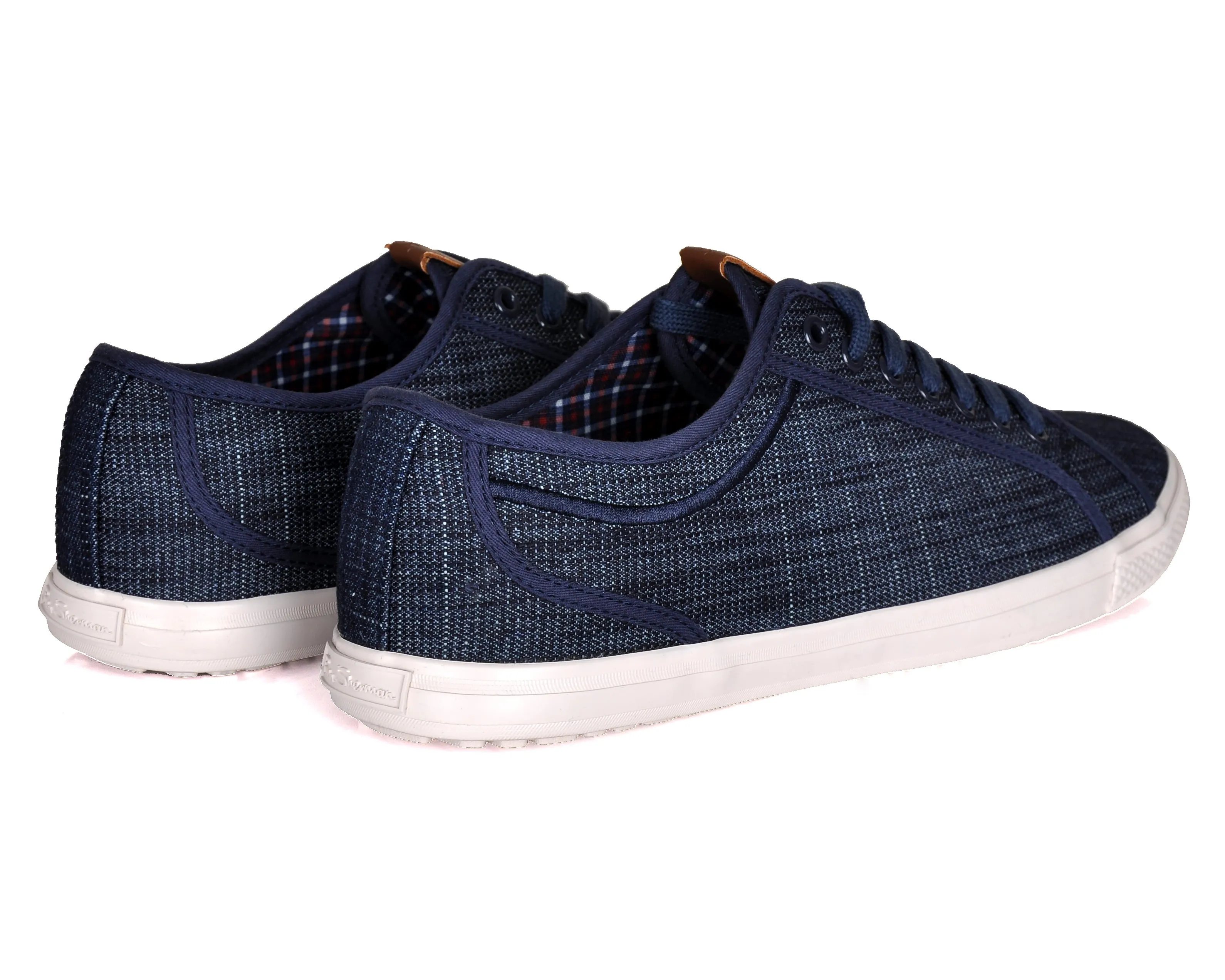 Ben Sherman Chandler LO BNM00017 Men's Denim Canvas Plaid Lifestyle Sneakers