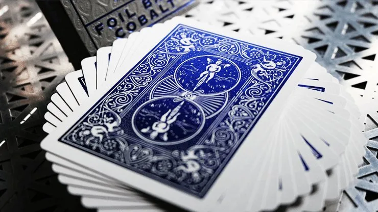 Bicycle Rider Back Crimson / Cobalt Luxe Version 2 by US Playing Card Co