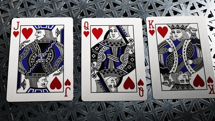 Bicycle Rider Back Crimson / Cobalt Luxe Version 2 by US Playing Card Co