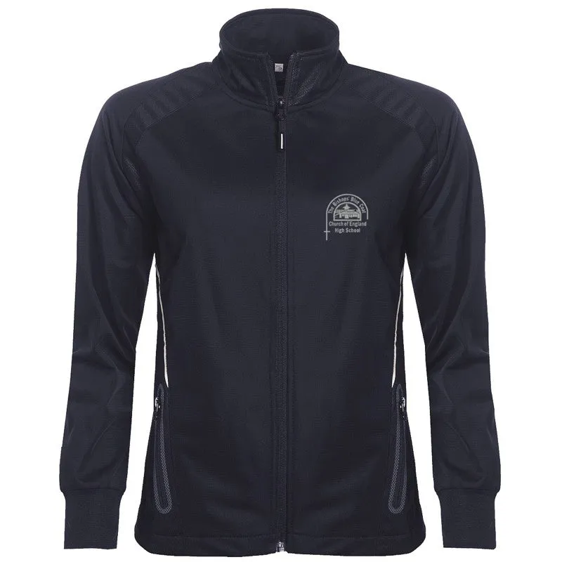 Bishop's High Girls PE Full Zip Training Top Navy / White