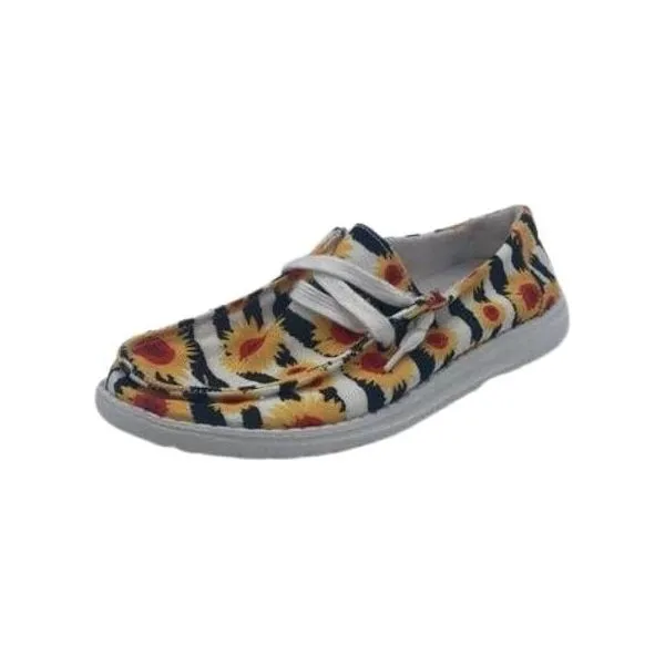 Black/White Sunflower Gypsy Jazz Shoes