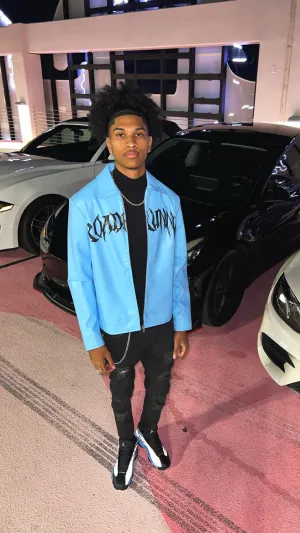 Blue/Black Leather Jacket