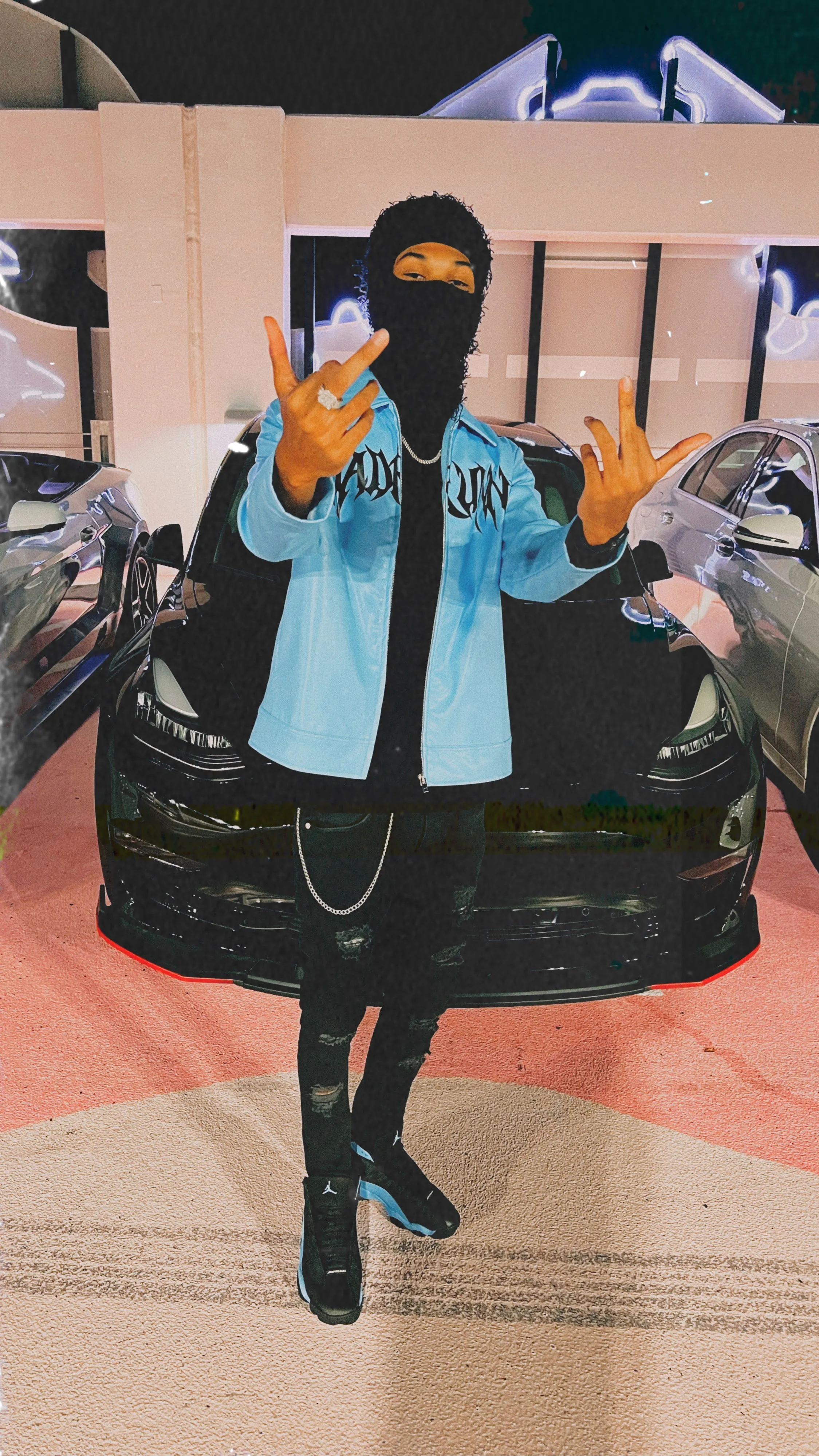 Blue/Black Leather Jacket
