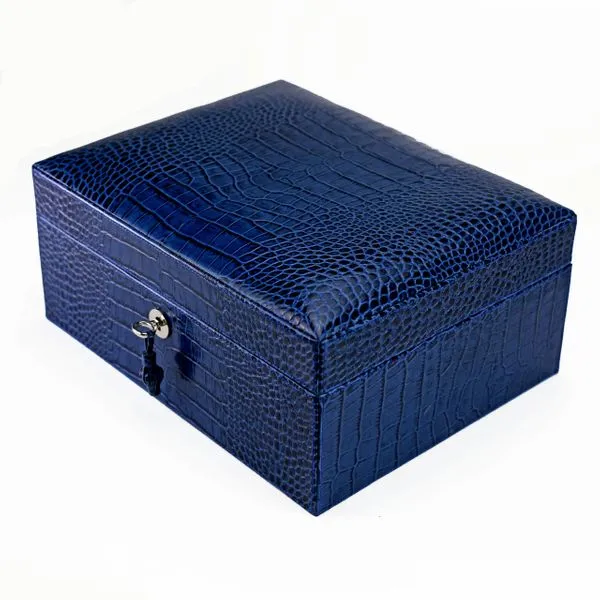 Brizard and co. The "Airflow" Cigar Humidor - Indigo Croco Pattern (30/40 Count)