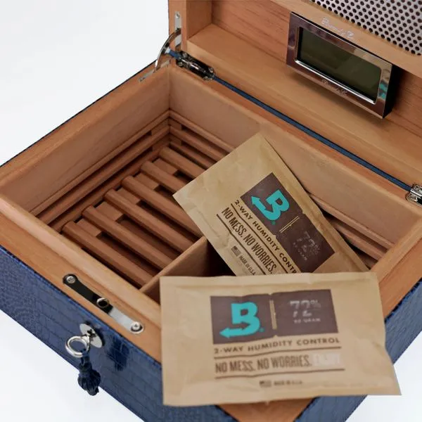 Brizard and co. The "Airflow" Cigar Humidor - Indigo Croco Pattern (30/40 Count)