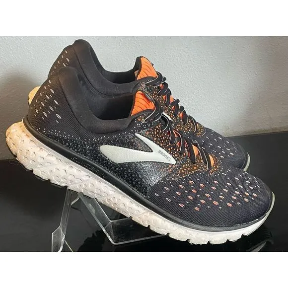 Brooks Mens Glycerin 16 Running Shoe Black/Orange Men’s Size 9.5.