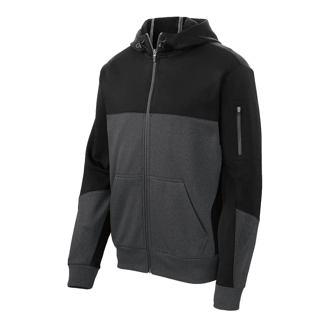 C1548 Mens Tech Fleece Colorblock Full-Zip Hooded Jacket