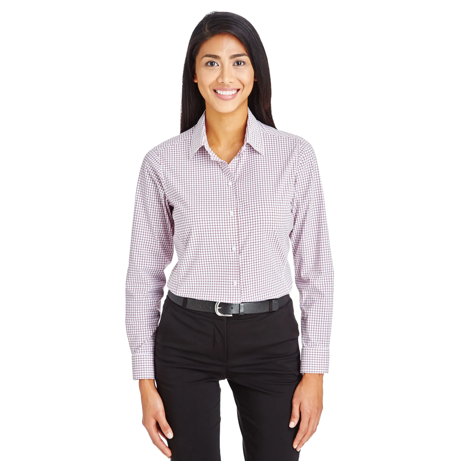 C1957W Ladies CrownLux Performance Micro Windowpane Shirt