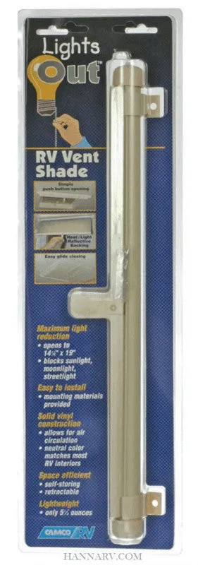 Camco Lights Out Retractable RV Roof Vent Shade Blind