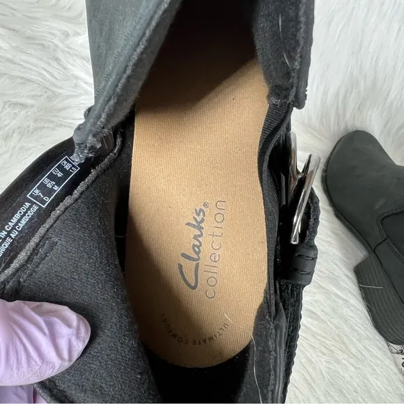 Clarks Women's Adreena Field Booties Black Size 9.5M