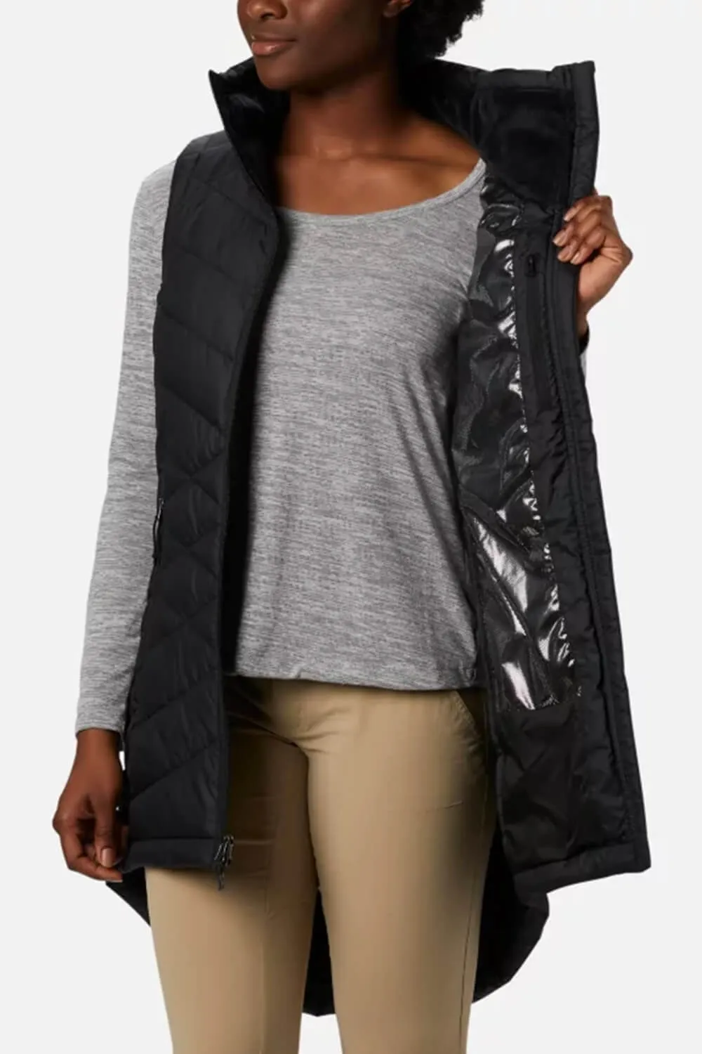 Columbia Heavenly Long Vest for Women in Black | 1859741-010