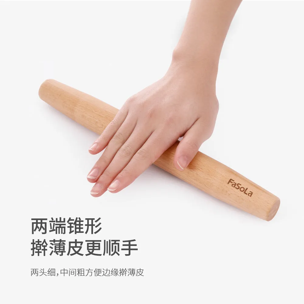 FaSoLa Tapered Rolling Pin - Large, Natural Wood