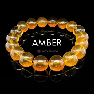 Genuine Amber 10mm Stretch Bracelet 6.25"